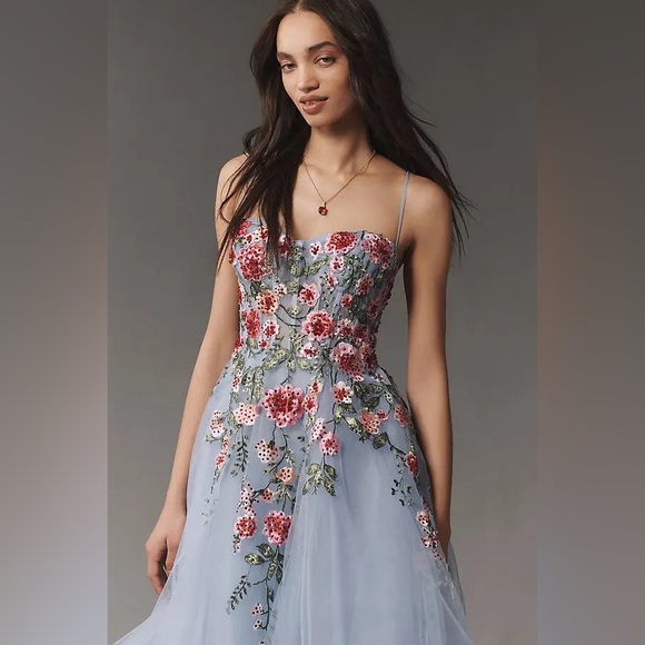 MAC DUGGAL
Strapless Embroidered Tulle Midi Dress Anthropologie - Picture 3 of 17